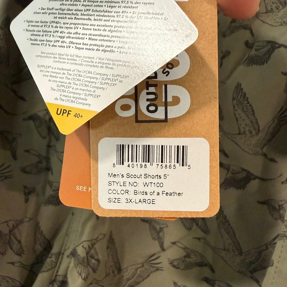 Duck Camp Mens Scout Shorts 3XL Birds of a Feather NWT 5